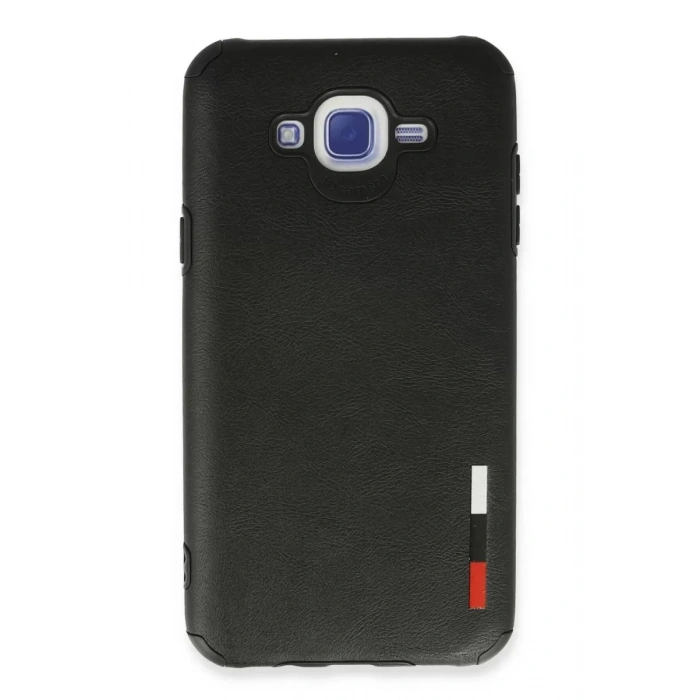 Hubrendy SH Newface Samsung Galaxy J7 Kılıf Loop Deri Silikon - Siyah