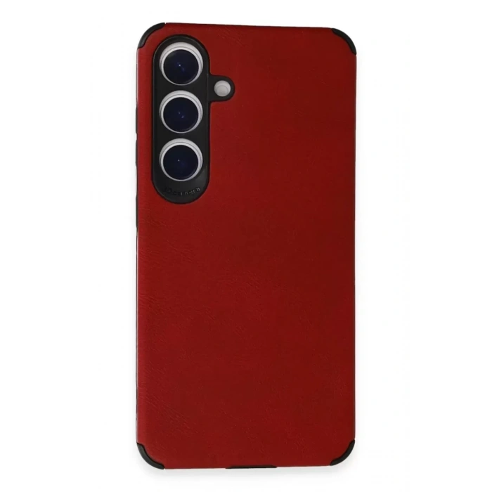 Hubrendy SH Newface Samsung Galaxy S24 Kılıf Loop Deri Silikon - Kırmızı