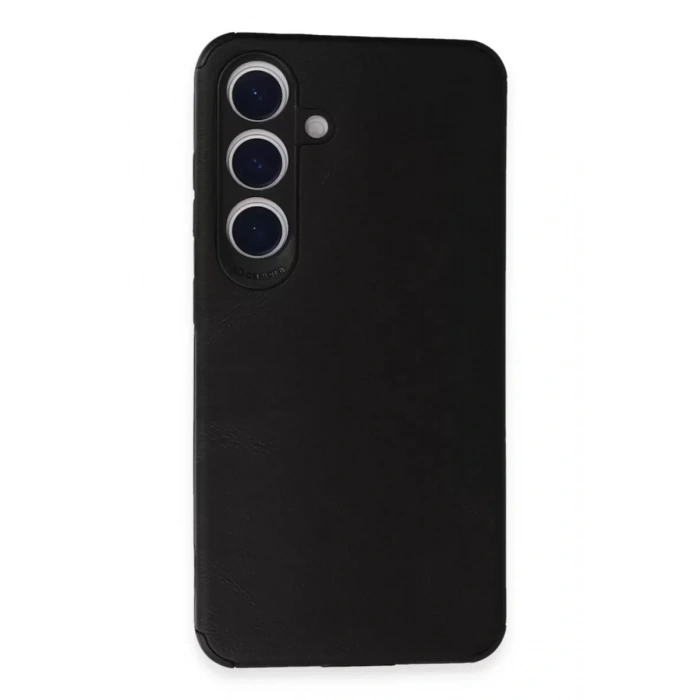 Hubrendy SH Newface Samsung Galaxy S24 Kılıf Loop Deri Silikon - Siyah