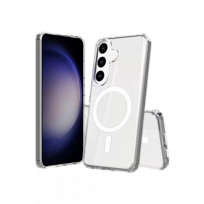 Hubrendy SH Newface Samsung Galaxy S26 Magneticsafe Şeffaf Silikon - Şeffaf