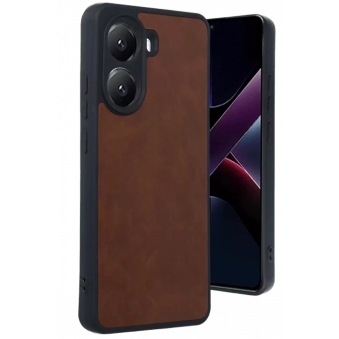 Hubrendy SH Newface Xiaomi Poco X7 Pro Kılıf Aras Deri Kapak - Taba