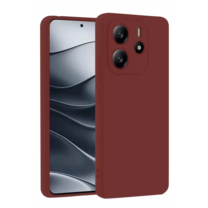 Hubrendy SH Newface Xiaomi Redmi Note 14 4g Kılıf First Silikon - Bordo