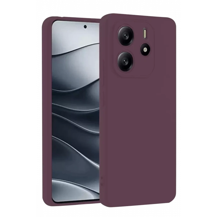 Hubrendy SH Newface Xiaomi Redmi Note 14 4g Kılıf First Silikon - Mürdüm