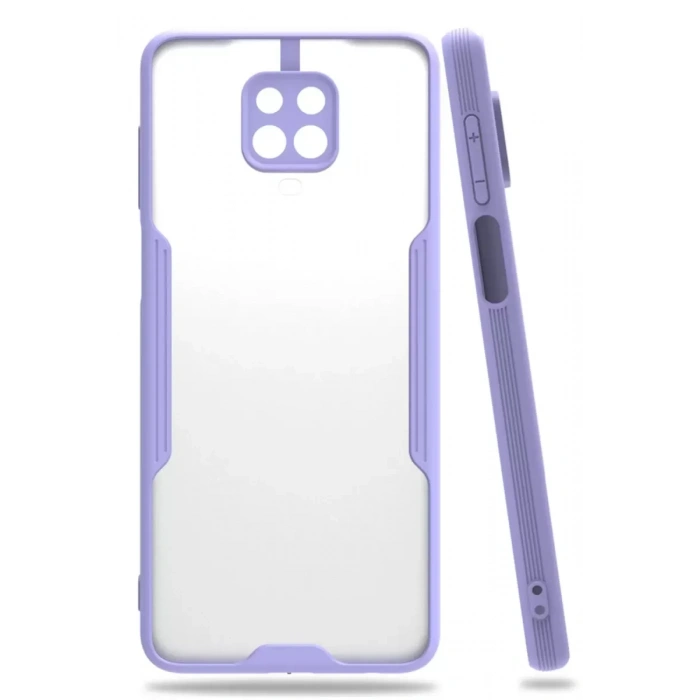 Hubrendy SH Newface Xiaomi Redmi Note 9s Kılıf Platin Silikon - Lila