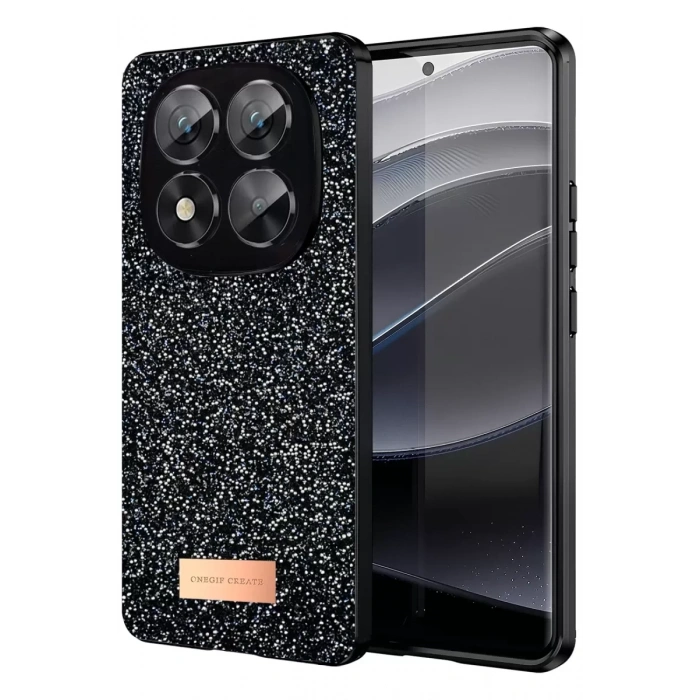 Hubrendy SH Onegif Xiaomi Redmi Note 14 Pro 5g Bright Simli Kapak - Siyah