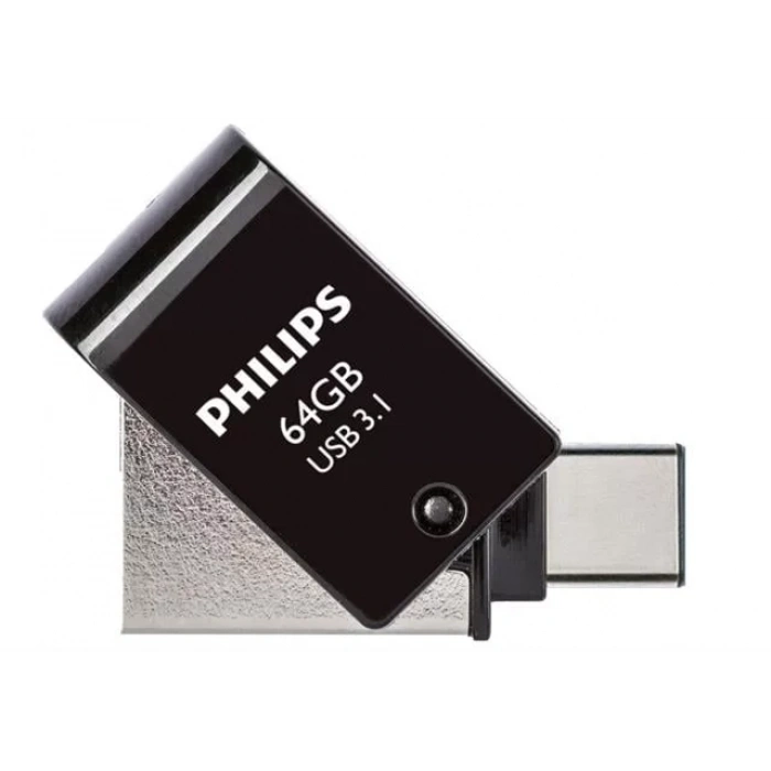 Hubrendy SH Philips Fm12dc152b/00 128gb 2 In 1 Type-c/usb 3.1 Siyah Gri Usb Flash Bellek