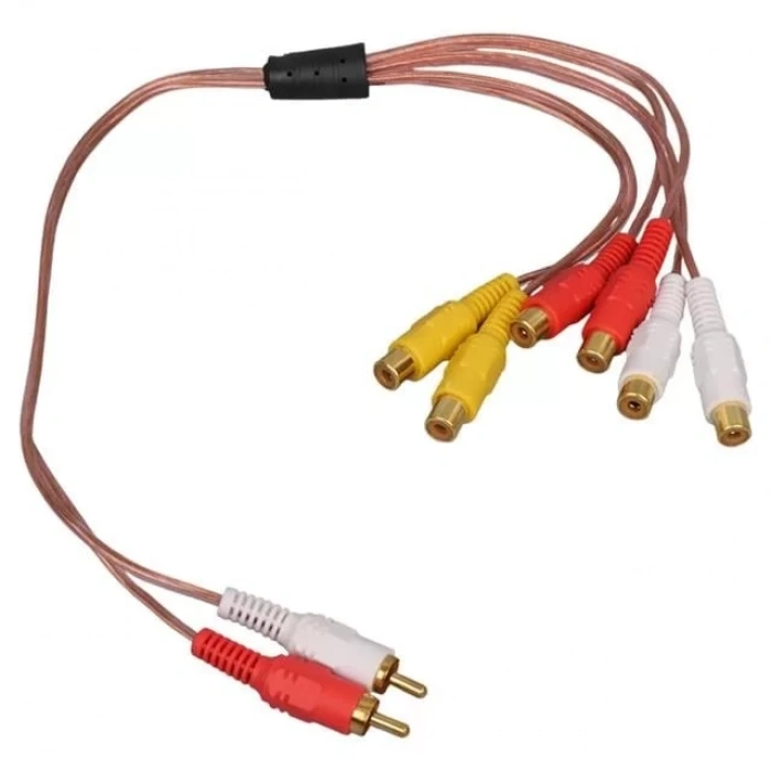 Hubrendy SH Powermaster 2 Rca Erkek / 6 Rca Dişi 40 Cm Kablo