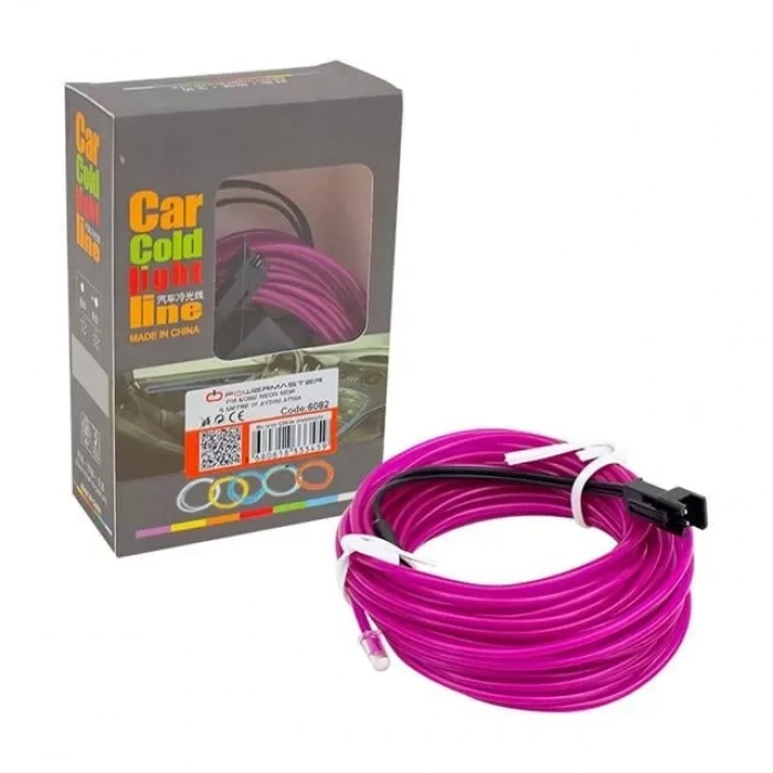 Hubrendy SH Powermaster 5 Metre 5 Volt Usb Adaptörlü Neon Mor İp Aydınlatma Pm-6082
