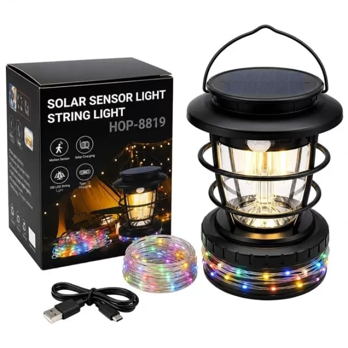 Hubrendy SH Powermaster Hop-8819 Solar Sensörlü Kamp Lambası