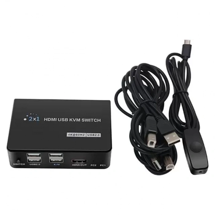 Hubrendy SH Powermaster Pm-11789 4k Hdmi Usb Kvm Switch 2x1