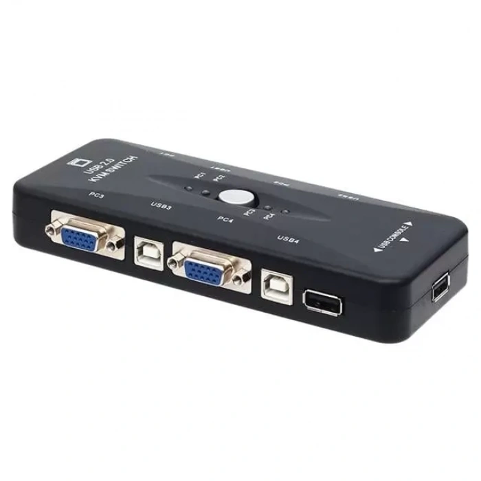 Hubrendy SH Powermaster Pm-15166 4 Kanal Vga Kvm Switch (4 Bilgisayarı Tek Elden Yönetin)