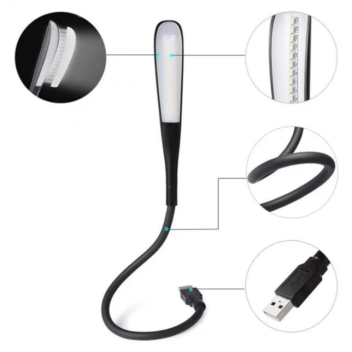 Hubrendy SH Powermaster Pm-24561 14 Ledli Siyah Esnek Usb Led Lamba