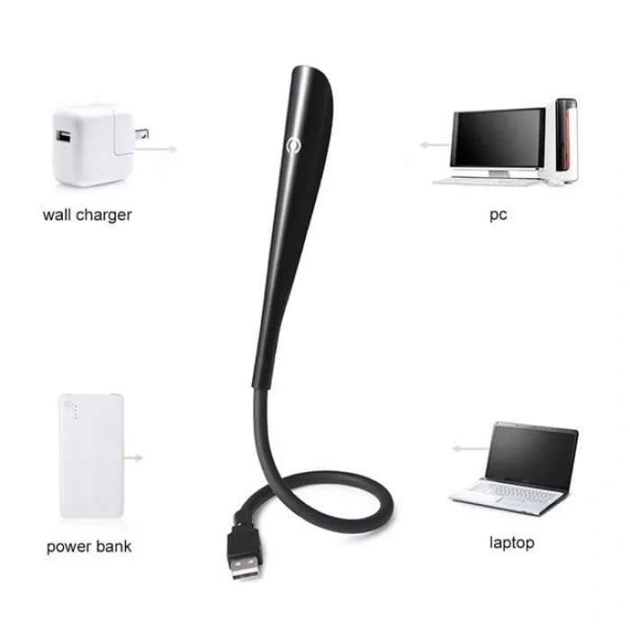 Hubrendy SH Powermaster Pm-24561 14 Ledli Siyah Esnek Usb Led Lamba