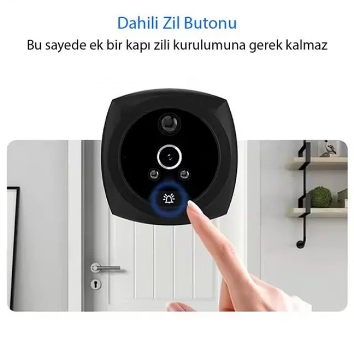 Hubrendy SH Powermaster Pm-24933 3.5 Inch Kameralı Akıllı Kapı Zili