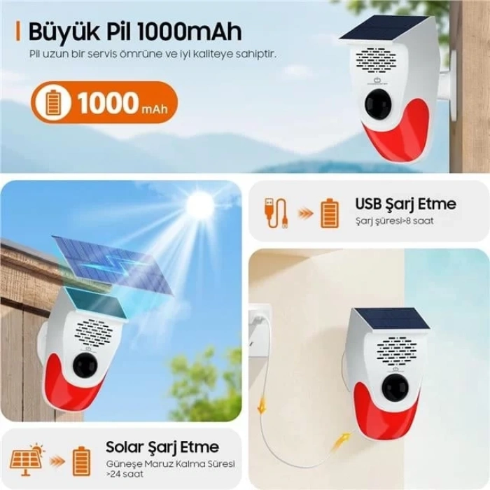Hubrendy SH Powermaster Pm-26240 Solar Sesli Işıklı Alarm Sistemi