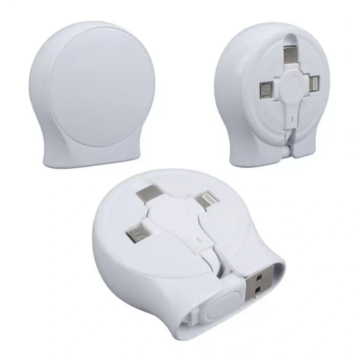 Hubrendy SH Powermaster Pm-27143 1 Metre Makaralı 3ın1 Şarj Kablosu (lightning - Type-c - Micro Usb)