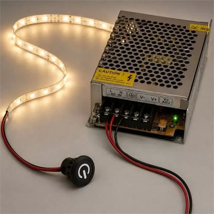 Hubrendy SH Powermaster Pm-30765 5v Dc 10mm Gömme Dokunmatik Led Dimmer Kontrolcüsü Switch Buton Siyah