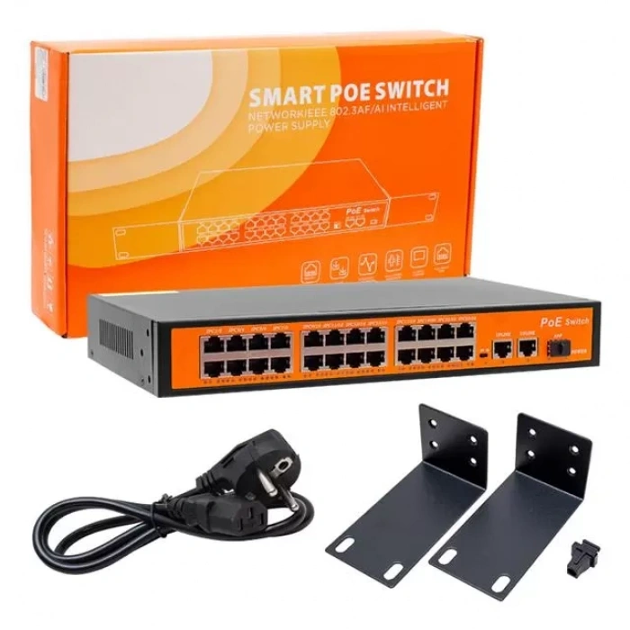 Hubrendy SH Powermaster Poe24fe+2ge+1sfp 300w 10/100 Mbps Ethernet Switch