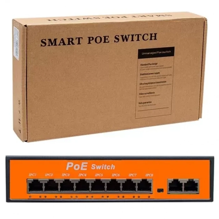 Hubrendy SH Powermaster Poe8+2 96w 10/100 Mbps Poe Ethernet Switch