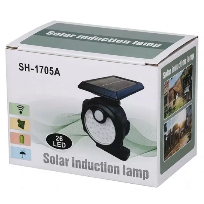 Hubrendy SH Powermaster Sh-1705a 26 Ledli Sensörlü 3 Modlu Solar İndiksiyon Duvar Lambası