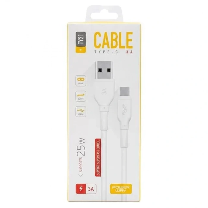 Hubrendy SH Powerway Ty21 3 Amper 25 Watt Usb To Type-c Hızlı Şarj Ve Data Kablosu