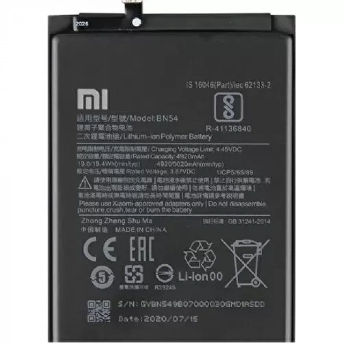 Hubrendy SH Redmi Note 9 (bn54) Batarya Pil