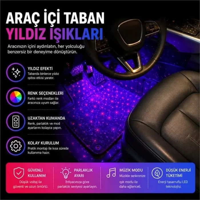 Hubrendy SH Sunup Araç İçi 7 Renk Led Işık