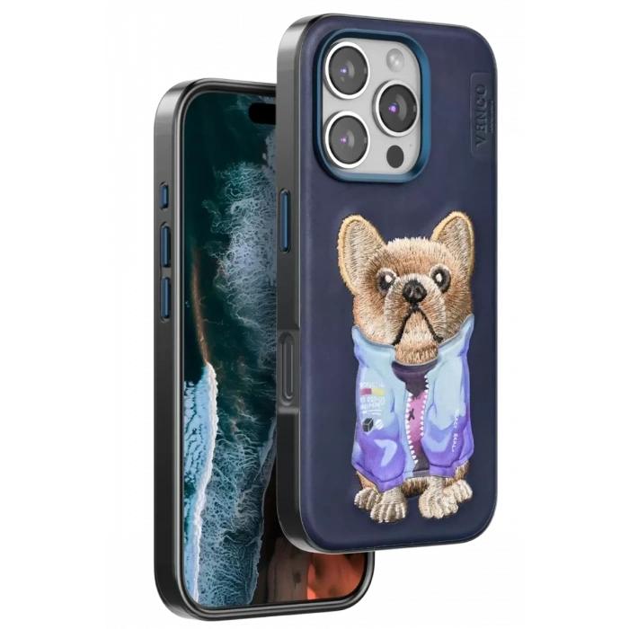 Hubrendy SH Venco Apple İphone 16 Pro Cute Desenli Kapak - Lacivert