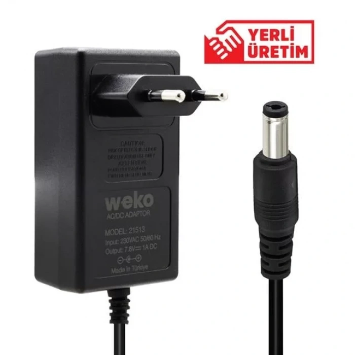 Hubrendy SH Weko 7.8 Volt - 1 Amper Priz Tip Adaptör 5.5*2.5 Uç