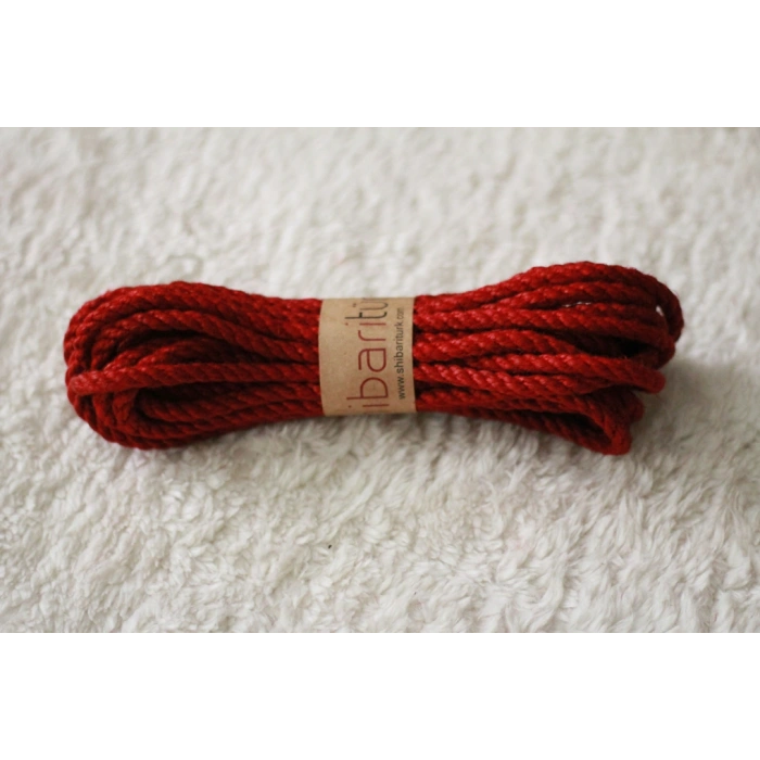 Hubrendy Bez Shibaritürk Kırmızı Jüt Bondage Ipi 8mm/8mt