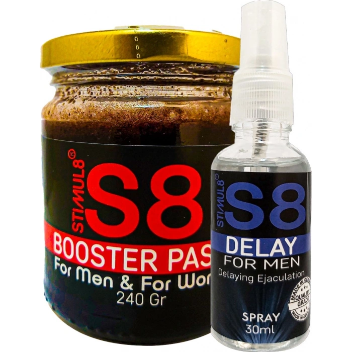 Hubrendy Bez Stımul8 (S8) DELAY30 Mlsprey + Erkeklere Ekstradestek Özel PERFORMANSMACUNU240 gr