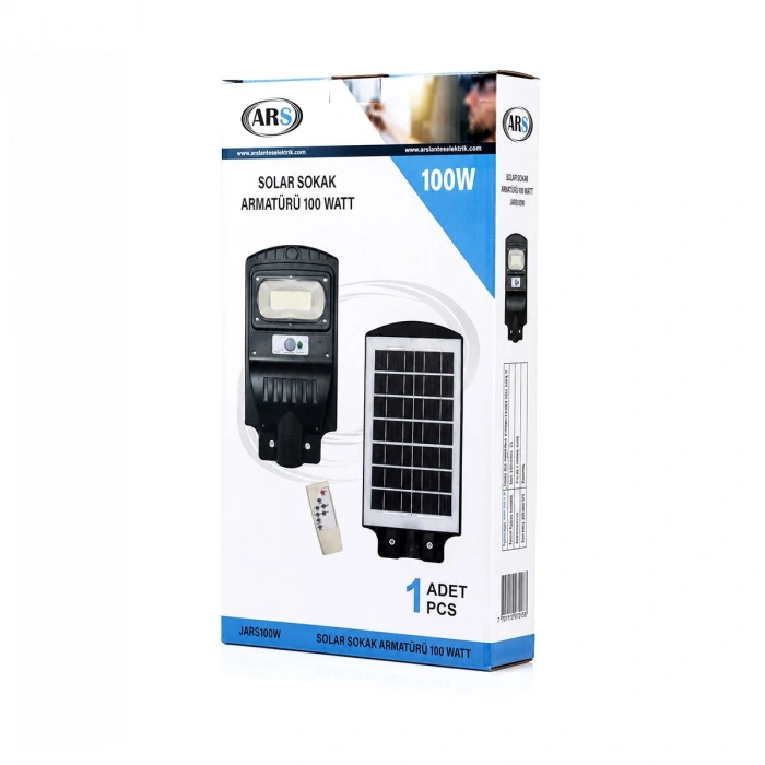 Hubrendy Tedarik 100W 6500K Solar Sensörlü Sokak Lambası