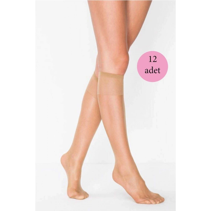 Hubrendy Tedarik 12 Adet Süper Ince 15 den Mat Pantolon Çorabı Bronz