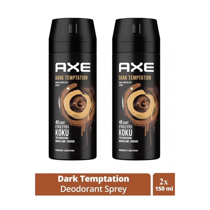 Hubrendy Tedarik 2 Adet Axe Dark Temptatıon Bay Parfüm Kofre 150 ml