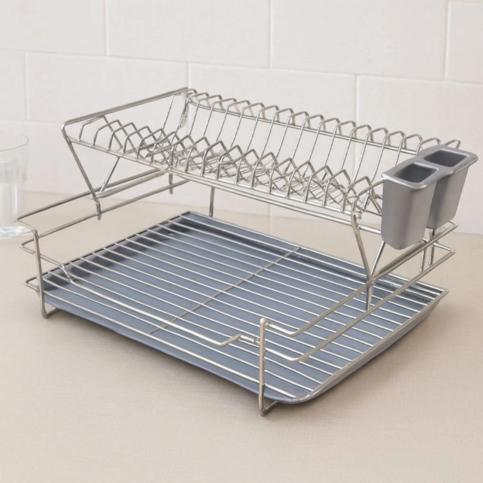 Hubrendy Tedarik 2 Katlı Metal Tabaklık - Mutfak Kurutma Rafı
