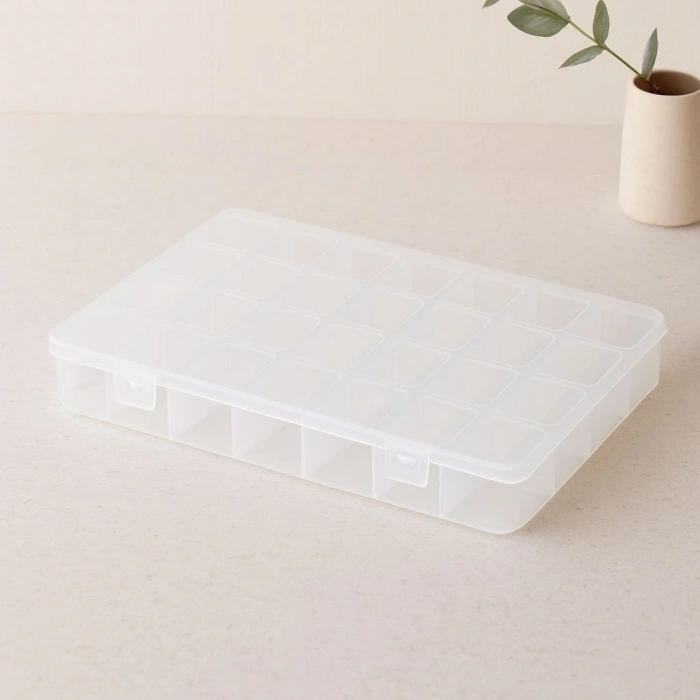 Hubrendy Tedarik 28 Bölmeli Organizer Kutusu - Plastik Şeffaf Kapak