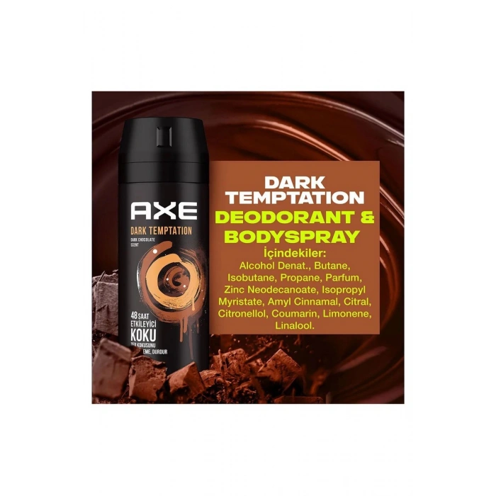 Hubrendy Tedarik 3 Adet Axe Dark Temptatıon Bay Parfüm Kofre 150 ml