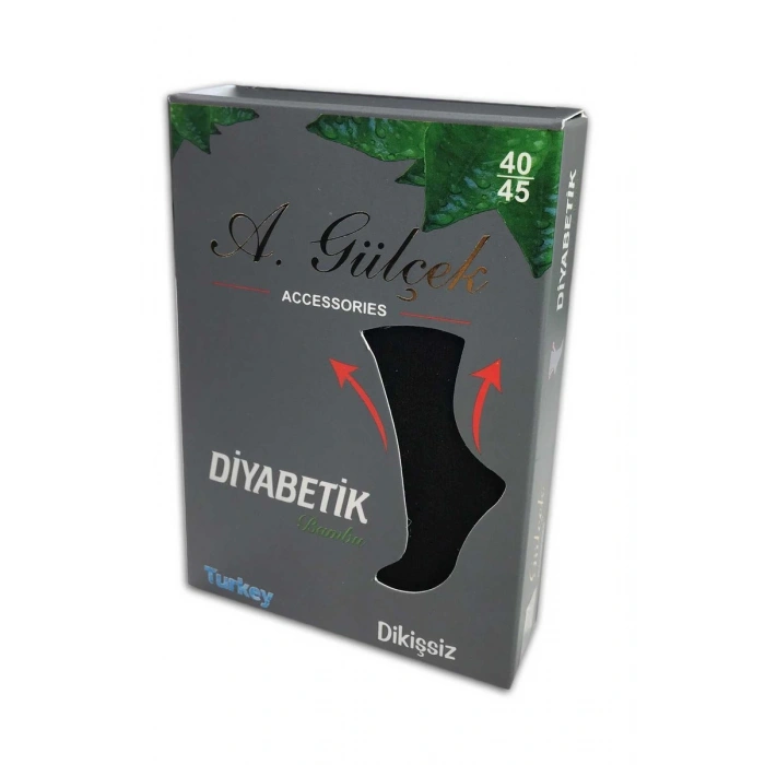 Hubrendy Tedarik 3 Adet Erkek Bambu Lastiği Sıkmayan Diyabetik Çorap