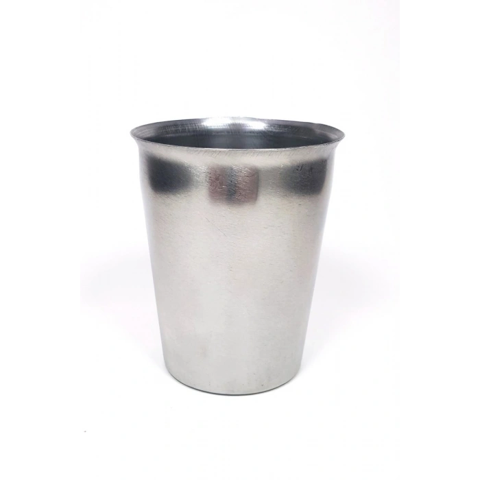 Hubrendy Tedarik 3 Adet Paslanmaz Çelik Krom Bardak 9 x 7,5 x 5,5cm