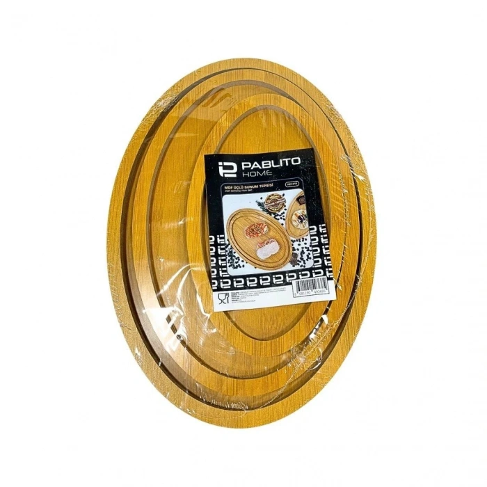 Hubrendy Tedarik 3li Oval Tepsi