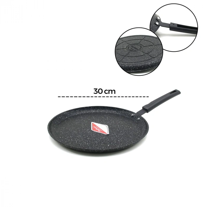 Hubrendy Tedarik 30 cm Döküm Krep Tava