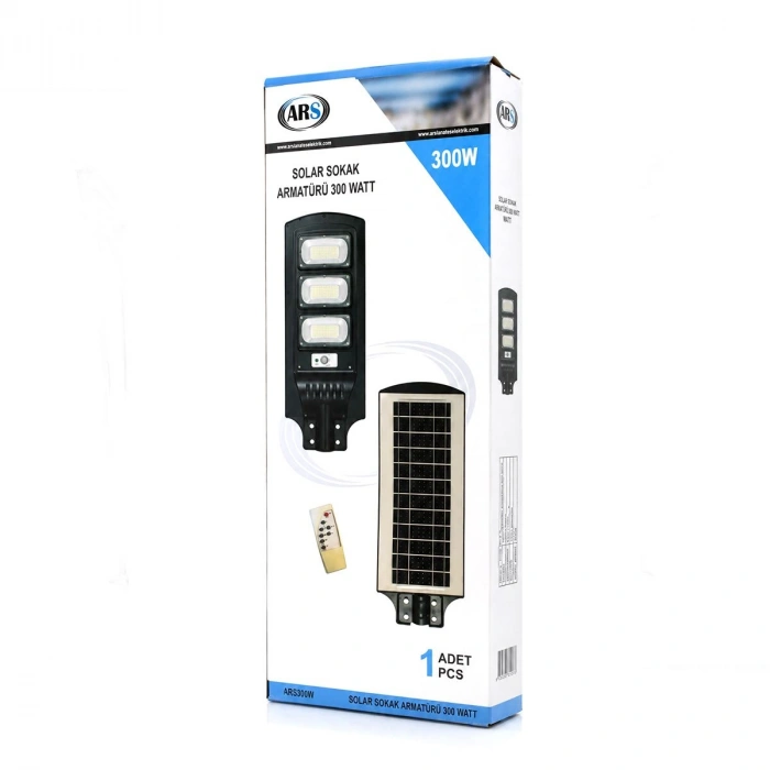 Hubrendy Tedarik 300W 6500K Solar Sokak Lambası Sensörlü
