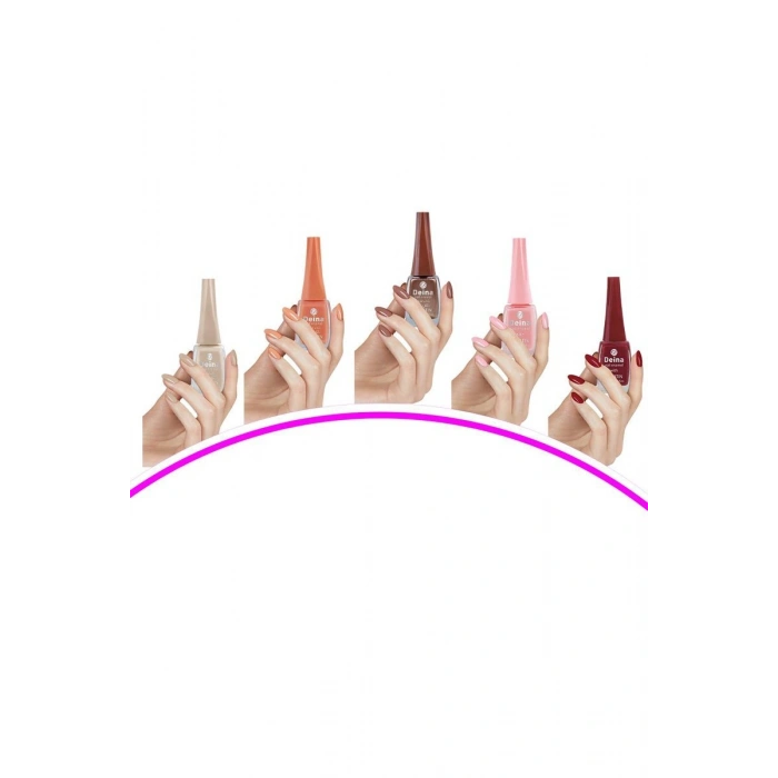 Hubrendy Tedarik 5 Adet Keratinli Besleyici Oje 14 ml SET6