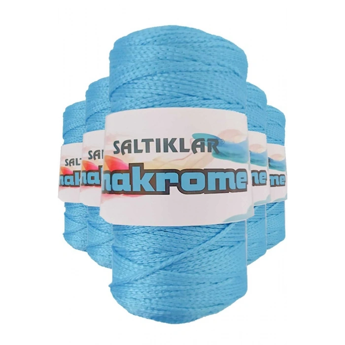 Hubrendy Tedarik 5 Adet Polyester Makrome İpi 3050 Mavi 100 gr