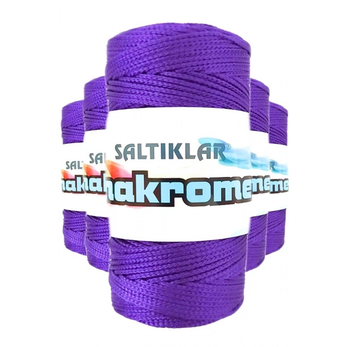 Hubrendy Tedarik 5 Adet Polyester Makrome İpi 4250 Mor 100 gr