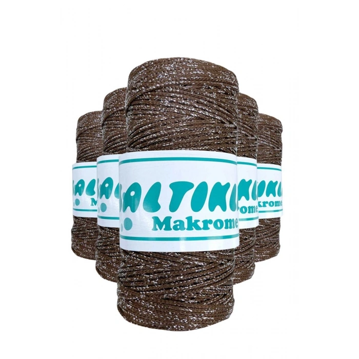 Hubrendy Tedarik 5 Adet Polyester Simli Makrome İpi SG-2080