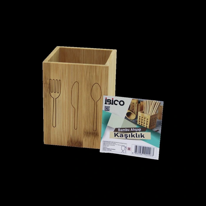 Hubrendy Tedarik Ahşap Bambu Kaşıklık Organizer 9x9 cm