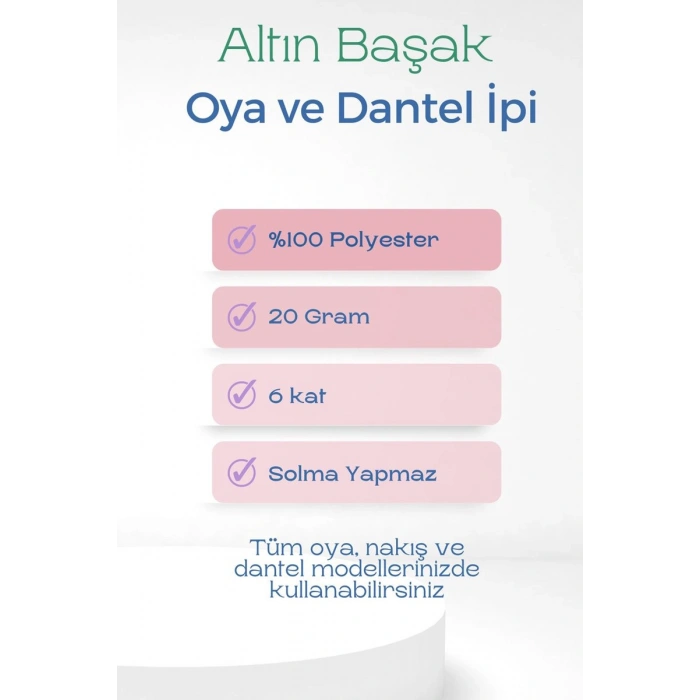 Hubrendy Tedarik Altınbaşak Oya ve Dantel İpi 20 gr - Royaleks - No: 413