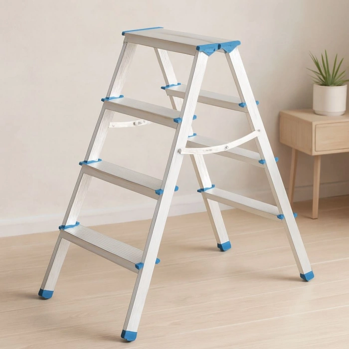 Hubrendy Tedarik Alüminyum Çift Basamaklı Merdiven 92 cm (4+4)