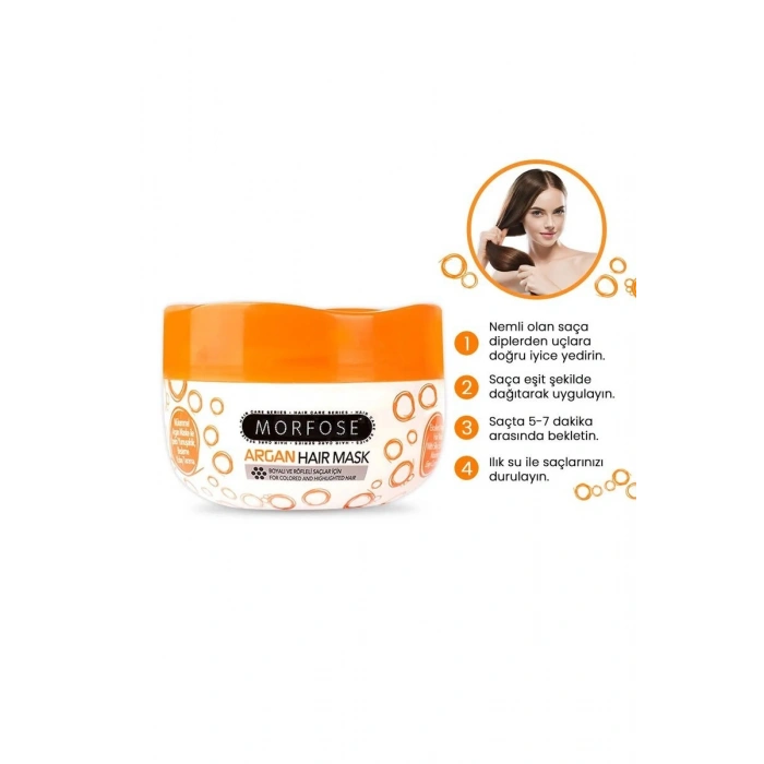 Hubrendy Tedarik Argan Saç Maskesi 500 ML - Boyalı ve Röfleli Saçlar - mrfs